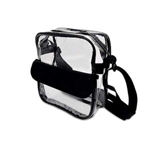 clear plastic purse - small clear bag, see through purse, stadium bags for women, transparent crossbody clear messenger bag for concert, sporting event, beach, travel accessories, security necessities
