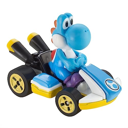 DieCast Hotwheels Mario Kart Light-Blue Yoshi (Standard Kart) 1:64 Scale