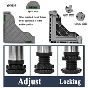 Anti-Skid Washing Machine Base Fridge Stand Multi-Functional Adjustable Base Washer and Dryer Stand Appliance Refrigerator Pedestal Stand with 4/8/12 Stainless Steel Feet