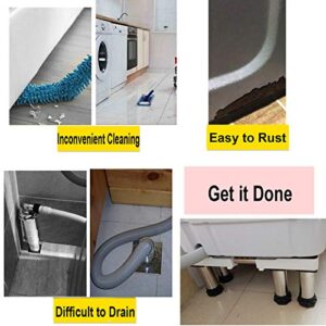 Anti-Skid Washing Machine Base Fridge Stand Multi-Functional Adjustable Base Washer and Dryer Stand Appliance Refrigerator Pedestal Stand with 4/8/12 Stainless Steel Feet