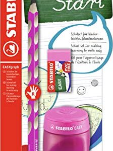 STABILO EASYgraph School Set Right Handed Pink EASYgraph Pencil + EASYsharpener + EASYeraser