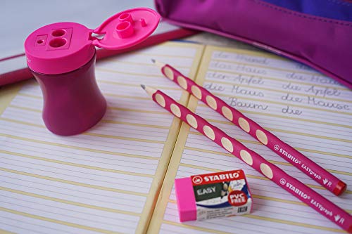 STABILO EASYgraph School Set Right Handed Pink EASYgraph Pencil + EASYsharpener + EASYeraser