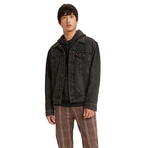 levi's men's trucker jacket (also available in big & tall), blow away-black, medium