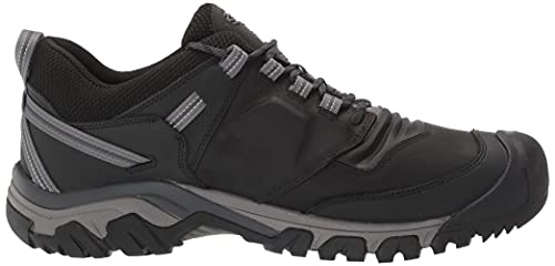 KEEN Men's Ridge Flex Low Height Waterproof Hiking Boots, Black/Magnet, 10.5