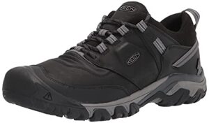 keen men's ridge flex low height waterproof hiking boots, black/magnet, 10.5