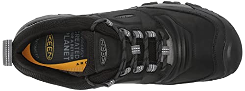 KEEN Men's Ridge Flex Low Height Waterproof Hiking Boots, Black/Magnet, 10.5