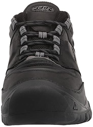 KEEN Men's Ridge Flex Low Height Waterproof Hiking Boots, Black/Magnet, 10.5