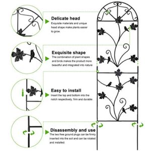 2 Packs 64"x17" Metal Garden Trellis for Climbing Plants Rustproof Sturdy Black Iron Trellis Plants Support Outdoor for Climbing Vegetable Rose Potted Plants Flower Cucumber Clematis