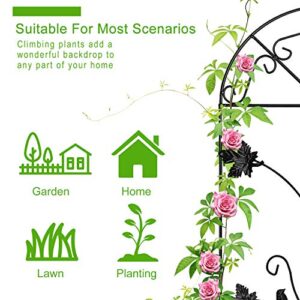 2 Packs 64"x17" Metal Garden Trellis for Climbing Plants Rustproof Sturdy Black Iron Trellis Plants Support Outdoor for Climbing Vegetable Rose Potted Plants Flower Cucumber Clematis