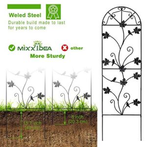 2 Packs 64"x17" Metal Garden Trellis for Climbing Plants Rustproof Sturdy Black Iron Trellis Plants Support Outdoor for Climbing Vegetable Rose Potted Plants Flower Cucumber Clematis
