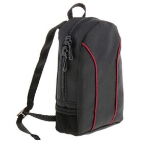 Yiju 1/6 Scale Laptop Bag Backpack Ornament for 12" Male Action Figure, Black with Red, 7.5x5.5cm