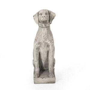 christopher knight home gomer outdoor dog statue, antique white