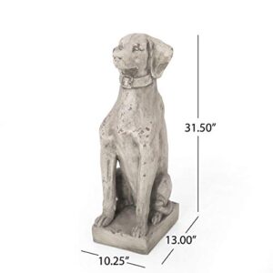 Christopher Knight Home Gomer Outdoor Dog Statue, Antique White