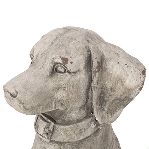 Christopher Knight Home Gomer Outdoor Dog Statue, Antique White