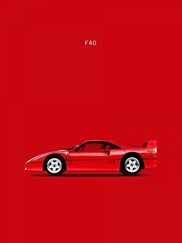 Posterazzi PDXRGN113088LARGE Ferrari F40 Mark Rogan Poster Print, 24 x 36, Multicolor