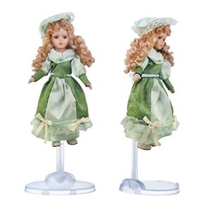 Jetec 15 Pieces Doll Stands Display Holders Doll Stands Doll Mini Display Stand Doll Support Frame Toy Doll Accessories Prop up 11 to 13 Inch Dolls and Action Figures Doll Accessories (Transparent)