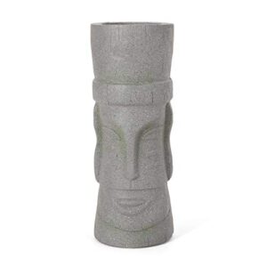 christopher knight home poulan outdoor flower planter, stone gray