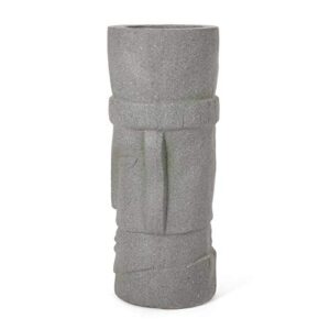 Christopher Knight Home Poulan Outdoor Flower Planter, Stone Gray