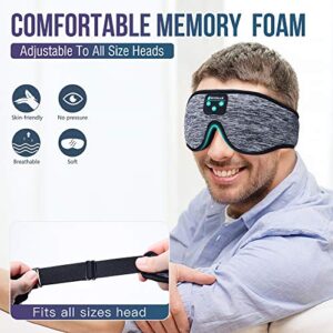 Boodlab Sleep Headphones Bluetooth Sleep Mask, 3D Sleep Eye Mask with Ultra-Thin HD Stereo Speakers Washable Adjustable for Sleeping Side Sleepers, Air Travel,Yoga,Meditation,Holiday