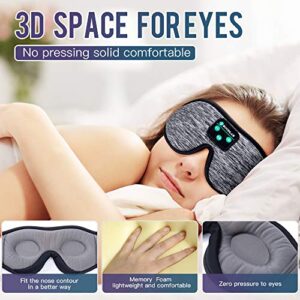 Boodlab Sleep Headphones Bluetooth Sleep Mask, 3D Sleep Eye Mask with Ultra-Thin HD Stereo Speakers Washable Adjustable for Sleeping Side Sleepers, Air Travel,Yoga,Meditation,Holiday