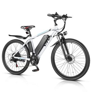 vivi electric bike, electric bike for adults, 26" ebike 500w adult electric bicycles, 20mph electric mountain bike with 48v removable battery, up to 50 miles, cruise control, professional 21 speed