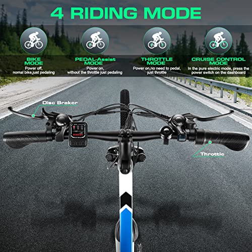 Vivi Electric Bike, Electric Bike for Adults, 26" Ebike 500W Adult Electric Bicycles, 20MPH Electric Mountain Bike with 48V Removable Battery, Up to 50 Miles, Cruise Control, Professional 21 Speed