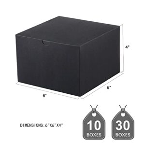 JINMING 10 Gift Boxes 6x6x4 Inches Small Gift Boxes with Lids, Matte Black Gift Boxes Bulks for Wedding, Party, Birthday, Groomsman Proposal Boxes for Light Gifts