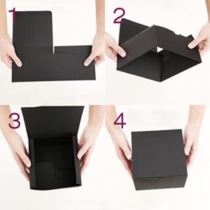 JINMING 10 Gift Boxes 6x6x4 Inches Small Gift Boxes with Lids, Matte Black Gift Boxes Bulks for Wedding, Party, Birthday, Groomsman Proposal Boxes for Light Gifts