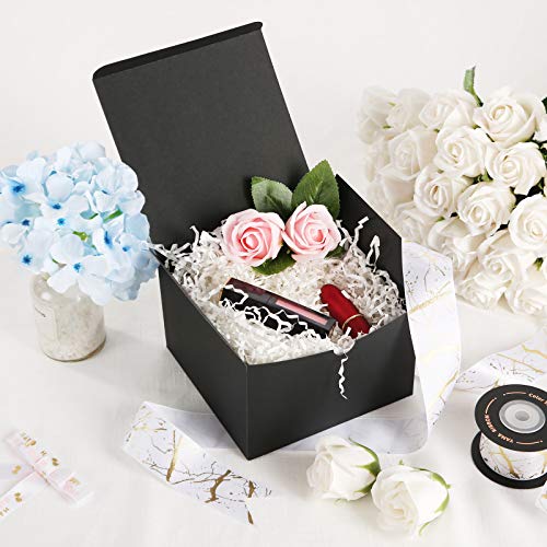 JINMING 10 Gift Boxes 6x6x4 Inches Small Gift Boxes with Lids, Matte Black Gift Boxes Bulks for Wedding, Party, Birthday, Groomsman Proposal Boxes for Light Gifts