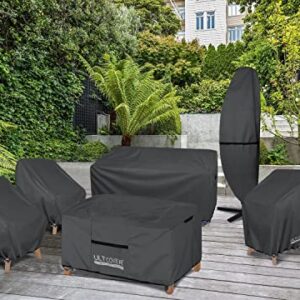 ULTCOVER Waterproof Patio Chair Cover – Outdoor Lounge Deep Seat Single Lawn Chair Cover 2 Pack Fits Up to 32W x 34D x 34H inches, Black