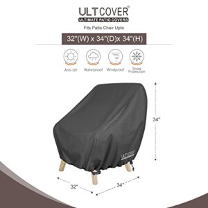 ULTCOVER Waterproof Patio Chair Cover – Outdoor Lounge Deep Seat Single Lawn Chair Cover 2 Pack Fits Up to 32W x 34D x 34H inches, Black
