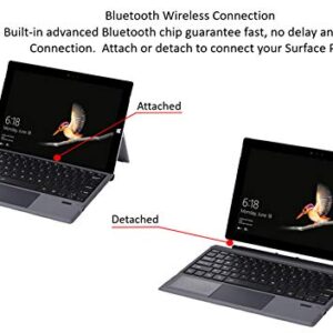 Keyboard Replacement Type Cover Trackpad Mouse for Microsoft Surface Pro 7 / 6 / 5 / 4 / 3 Ergonomic Portable Slim Wireless Bluetooth Rechargeable (with Backlit)