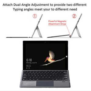 Keyboard Replacement Type Cover Trackpad Mouse for Microsoft Surface Pro 7 / 6 / 5 / 4 / 3 Ergonomic Portable Slim Wireless Bluetooth Rechargeable (with Backlit)