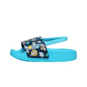 DREAM PAIRS Toddler Boys Girls Slip on Slide Sandals Kids Outdoor Summer Beach Water Shoes Slippers KAS211,Blue,Size 9-10 Toddler