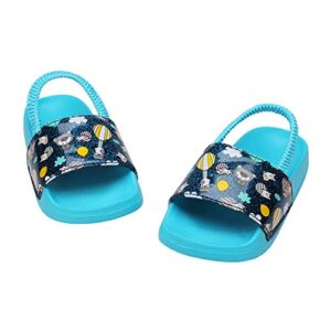 DREAM PAIRS Toddler Boys Girls Slip on Slide Sandals Kids Outdoor Summer Beach Water Shoes Slippers KAS211,Blue,Size 9-10 Toddler