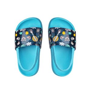 DREAM PAIRS Toddler Boys Girls Slip on Slide Sandals Kids Outdoor Summer Beach Water Shoes Slippers KAS211,Blue,Size 9-10 Toddler