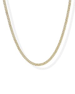 pavoi paperclip box sphere bead snake and figaro chain adjustable necklace (curb, 14k yellow gold plated)