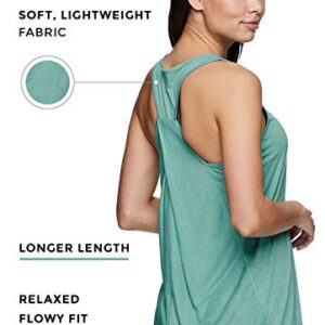 RBX Active Women's Flowy Yoga Workout Super Soft Twist Back Tank Top Tunic Charcoal S21 M