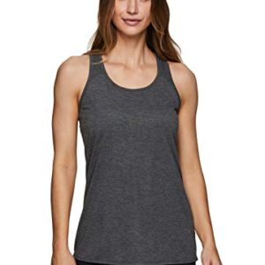 RBX Active Women's Flowy Yoga Workout Super Soft Twist Back Tank Top Tunic Charcoal S21 M