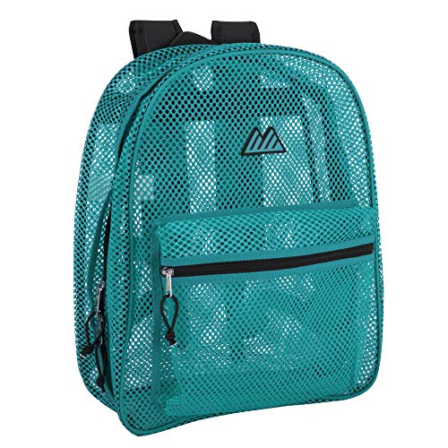 Summit Ridge Mesh Backpacks for Kids, Adults, School, Beach, and Travel, Colorful Transparent Mesh Backpacks with Padded Straps