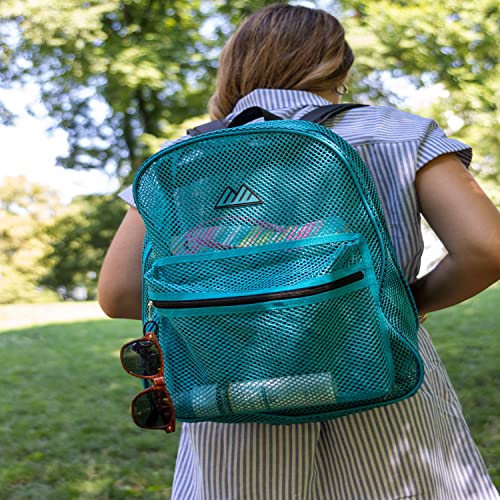 Summit Ridge Mesh Backpacks for Kids, Adults, School, Beach, and Travel, Colorful Transparent Mesh Backpacks with Padded Straps