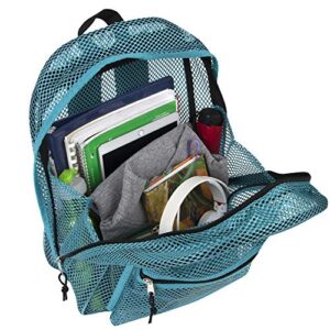 Summit Ridge Mesh Backpacks for Kids, Adults, School, Beach, and Travel, Colorful Transparent Mesh Backpacks with Padded Straps