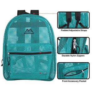 Summit Ridge Mesh Backpacks for Kids, Adults, School, Beach, and Travel, Colorful Transparent Mesh Backpacks with Padded Straps