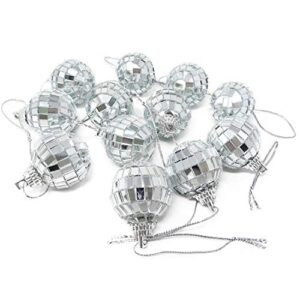 honbay 12pcs mirror disco ball tree ornament decoration with fastening strap for home and party (1.1 inch)