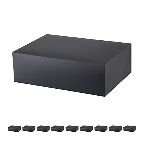 JINMING 10 Gift Boxes 9.5x6.5x3 Inches Gift Boxes with Lids, Matte Black Gift Boxes Bulks for Wedding, Party, Birthday, Groomsman Proposal Boxes for Light Gifts