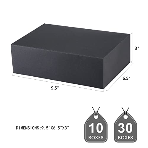 JINMING 10 Gift Boxes 9.5x6.5x3 Inches Gift Boxes with Lids, Matte Black Gift Boxes Bulks for Wedding, Party, Birthday, Groomsman Proposal Boxes for Light Gifts