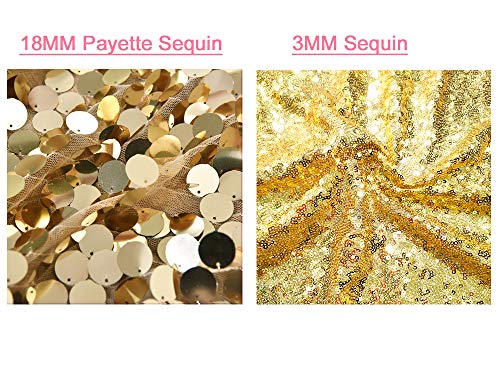 SFN Gold Payatte Sequin Drapes Curtains Panels,Fashion 9FTx9FT Backdrop Home Party Decoration Supplies