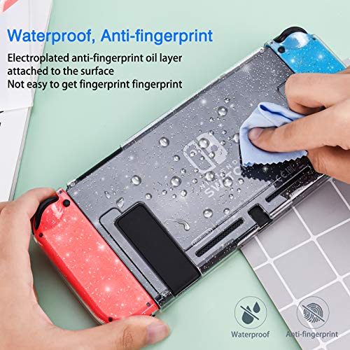 DLseego Dockable Crystal Case for Nintendo Switch, Glitter Bling Cover with Shock-Absorption and Anti-Scratch Design Protective Case - Crystal Glitter