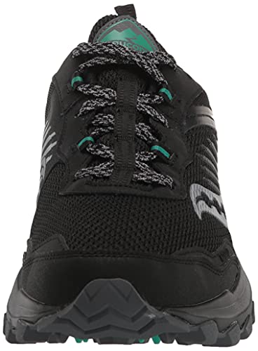 Saucony Women's Excursion TR15 Trail Running Shoe, Black/Jade, 8.5 Wide