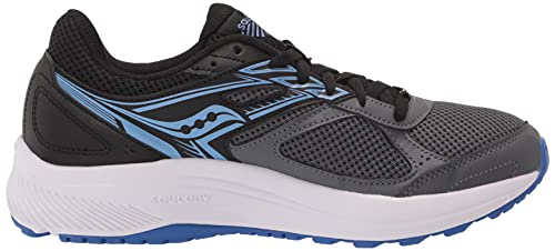 Saucony Women's Cohesion 14 Road Running Shoe, Charcoal/Jewel, 9